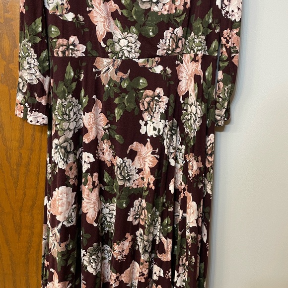 LOFT OUTLET UEC Womens size XL red floral 3/4 length sleeve white green burgundy - Picture 7 of 15